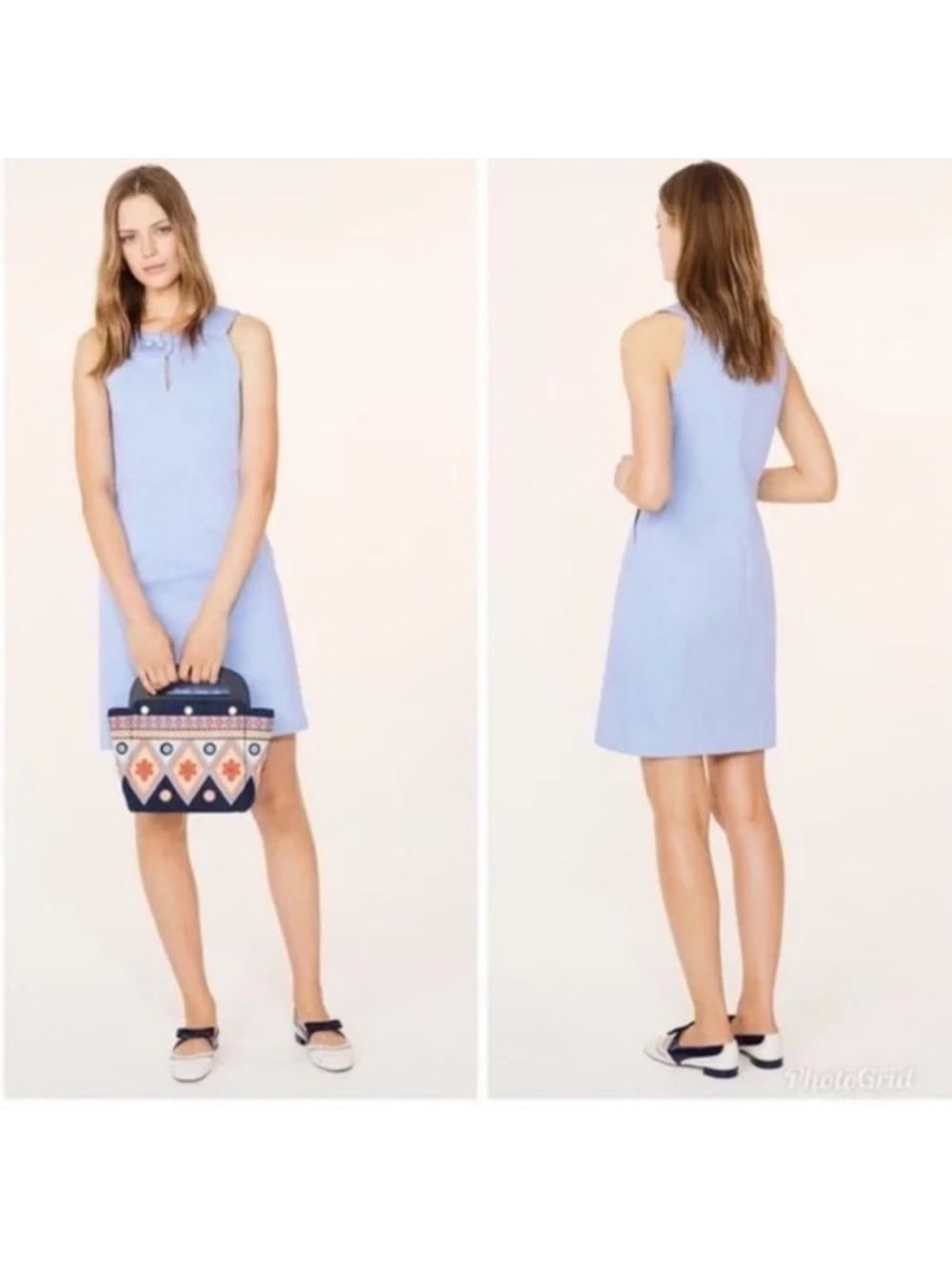Tory Burch Gerrit Sleeveless Sheath Dress in Silverlake Blue Sz 2 - Picture 3 of 10